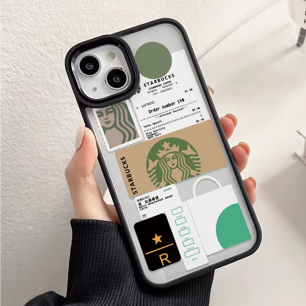 Ốp Điện Thoại Nhựa Acrylic Cứng Trong Suốt In Hình Nhãn Hiệu Cà Phê Cho iphone 14 pro Max 11 13 12 7Plus 8 X XS Max