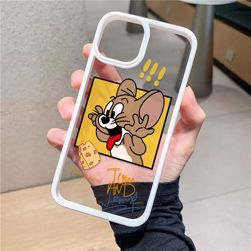 Ốp Điện Thoại Nhựa Acrylic Cứng Trong Suốt Hình Chuột Phô Mai Cho iphone 14 pro Max 11 13 12 7Plus 8 X XS Max