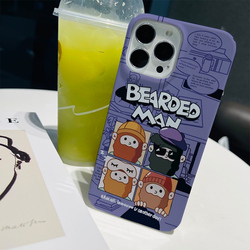 Ốp Điện Thoại Cứng Họa Tiết Râu Chú Dễ Thương Cho iphone 14 pro Max 11 13 12 7Plus 8 X XS Max