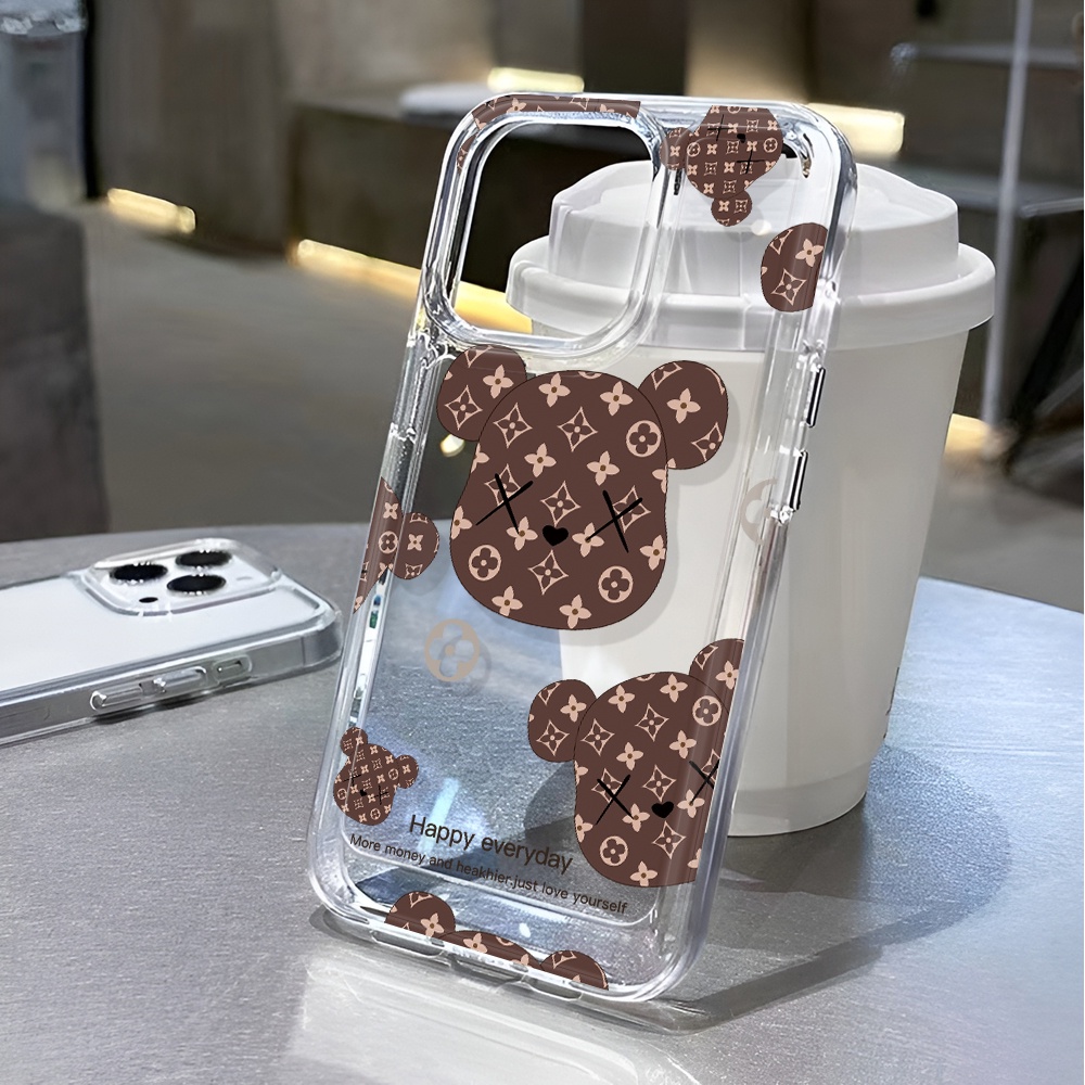 Ốp Điện Thoại Trong Suốt Chống Sốc In Hình Gấu Nâu Cho iphone 14 pro max 11 13 12 7 8 Plus X XR XSMax