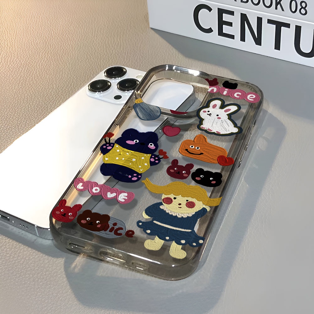 Ốp Điện Thoại Trong Suốt Chống Sốc In Hình Thỏ Cho iphone 14 pro max 11 13 12 7 8 Plus X XR XSMax