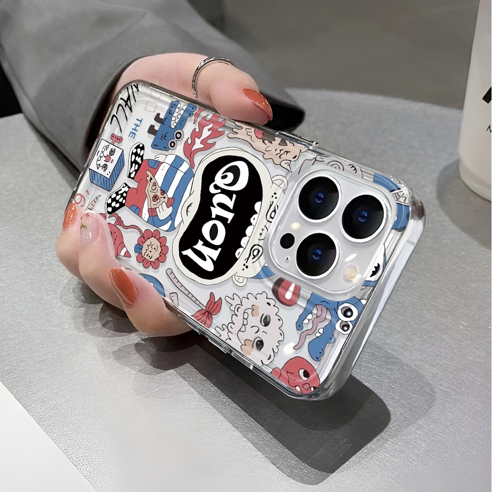 Ốp Điện Thoại Trong Suốt In Hoạt Hình Ngộ Nghĩnh Cho iphone 14 pro max 11 13 12 7 8 Plus X XR XSMax