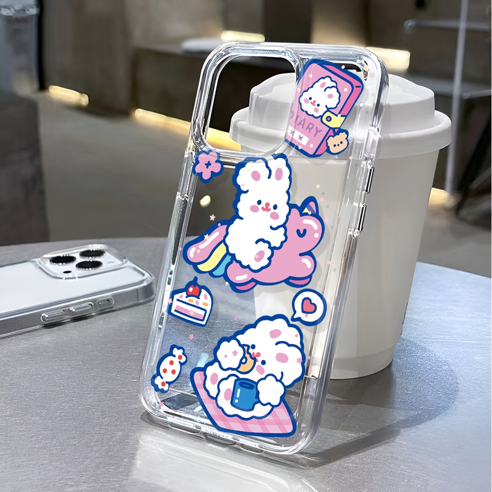 Ốp Điện Thoại Trong Suốt Hình Thỏ Kỳ Lân Cho iphone 14 pro max 11 13 12 7 8 Plus X XR XSMax