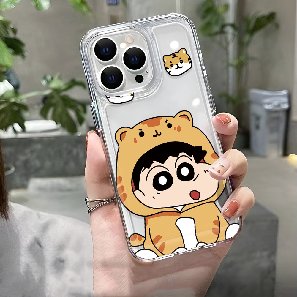 Ốp Điện Thoại Trong Suốt Hình Cậu Bé Bút Chì Cho iphone 14 pro max 11 13 12 7 8 Plus X XR XSMax