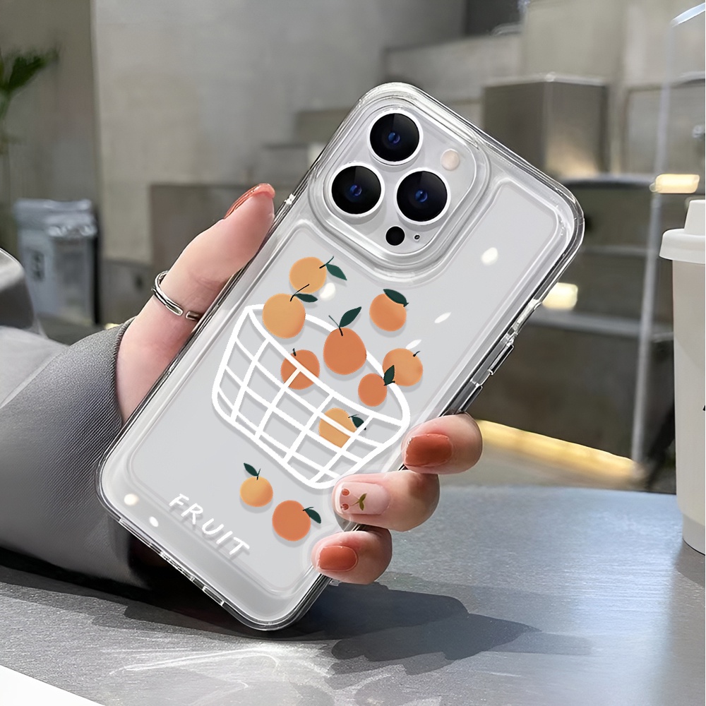 Ốp Điện Thoại Trong Suốt In Hình Quả Cam Cho iphone 14 pro max 11 13 12 7 8 Plus X XR XSMax