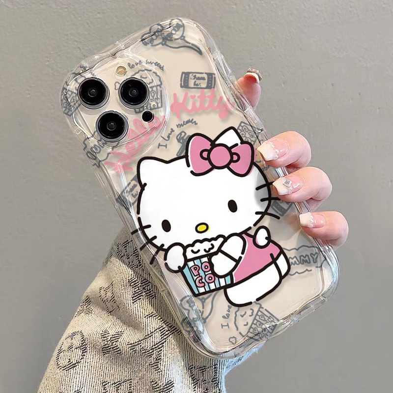 Ốp Điện Thoại Dẻo Trong Suốt Họa Tiết Hoạt Hình Hello Kitty Dễ Thương Cho iphone 14 pro Max 11 13 12 7Plus 8 X XS Max