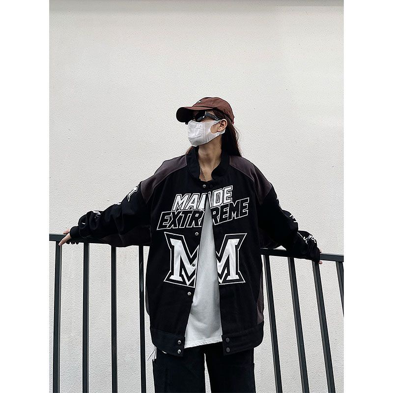 Áo Khoác Bóng Chày Dáng Rộng Kiểu Hip-Hop Mỹ Thời Trang Xuân Thu Cho Nam Và Nữ