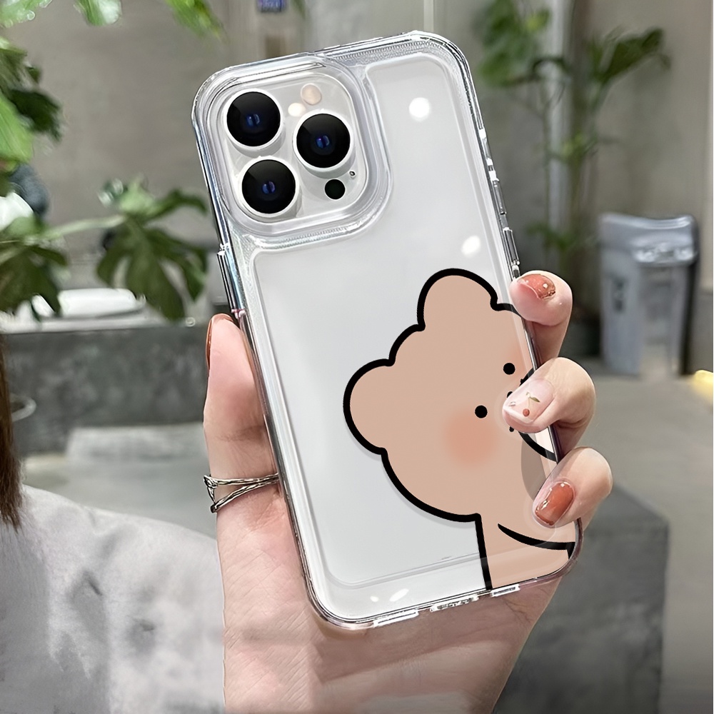 Ốp Điện Thoại Trong Suốt In Hình Gấu Hoạt Hình Dễ Thương Cho iphone 14 pro max 11 13 12 7 8 Plus X XR XSMax