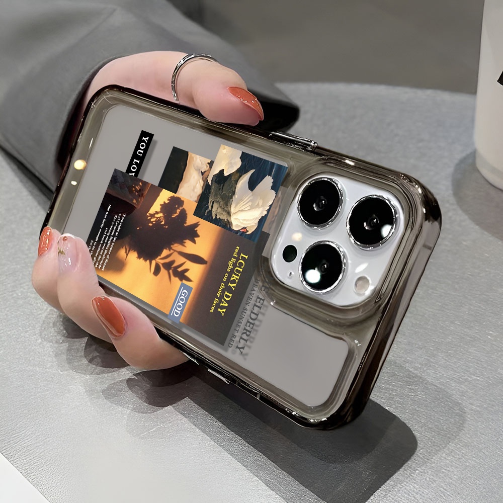 Ốp Điện Thoại Trong Suốt Hình Phong Cảnh Không Gian Cho iphone 14 pro max 11 13 12 7 8 Plus X XR XSMax
