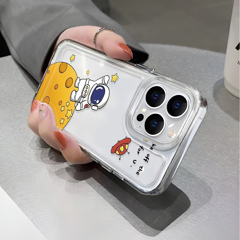 Ốp Điện Thoại Trong Suốt Hình Phi Hành Gia Hoạt Hình Cho iphone 14 pro max 11 13 12 7 8 Plus X XR XSMax