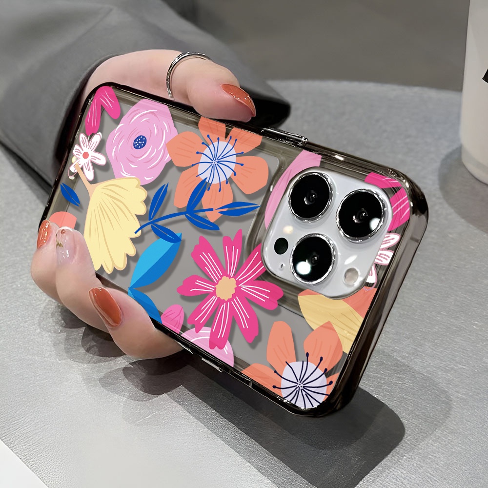Ốp Điện Thoại Trong Suốt Họa Tiết Hoa Hoạt Hình Cho iphone 14 pro max 11 13 12 7 8 Plus X XR XSMax