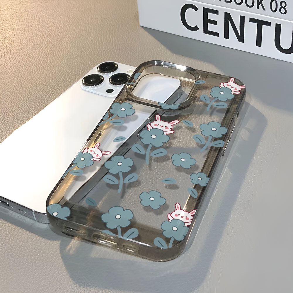 Ốp Điện Thoại Trong Suốt In Hình Thỏ Hoa Hoạt Hình Cho iphone 14 pro max 11 13 12 7 8 Plus X XR XSMax
