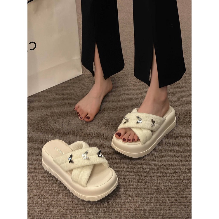 Dép Sandal Đế Dày Tăng Chiều Cao Thời Trang Mùa Hè Phong Cách Hàn Quốc Cho Nữ