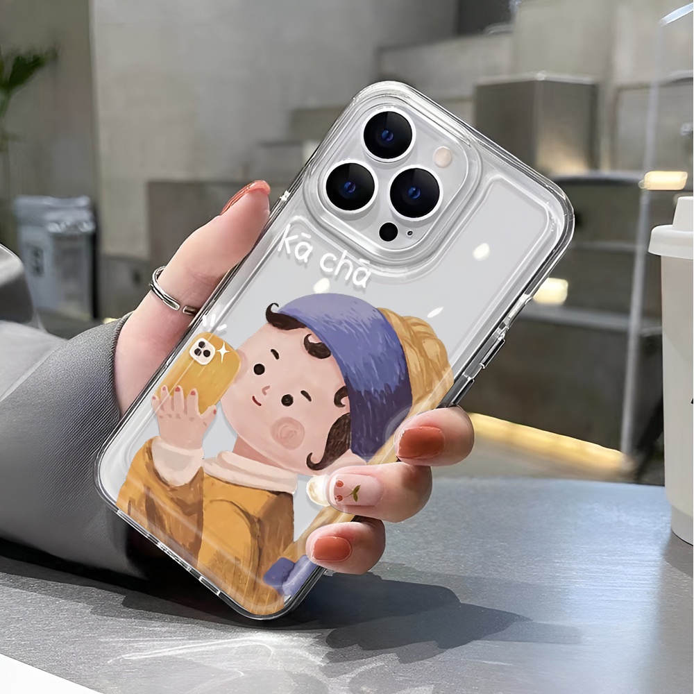 Ốp Điện Thoại Trong Suốt In Hình Cô Gái Hoạt Hình Cho iphone 14 pro max 11 13 12 7 8 Plus X XR XSMax