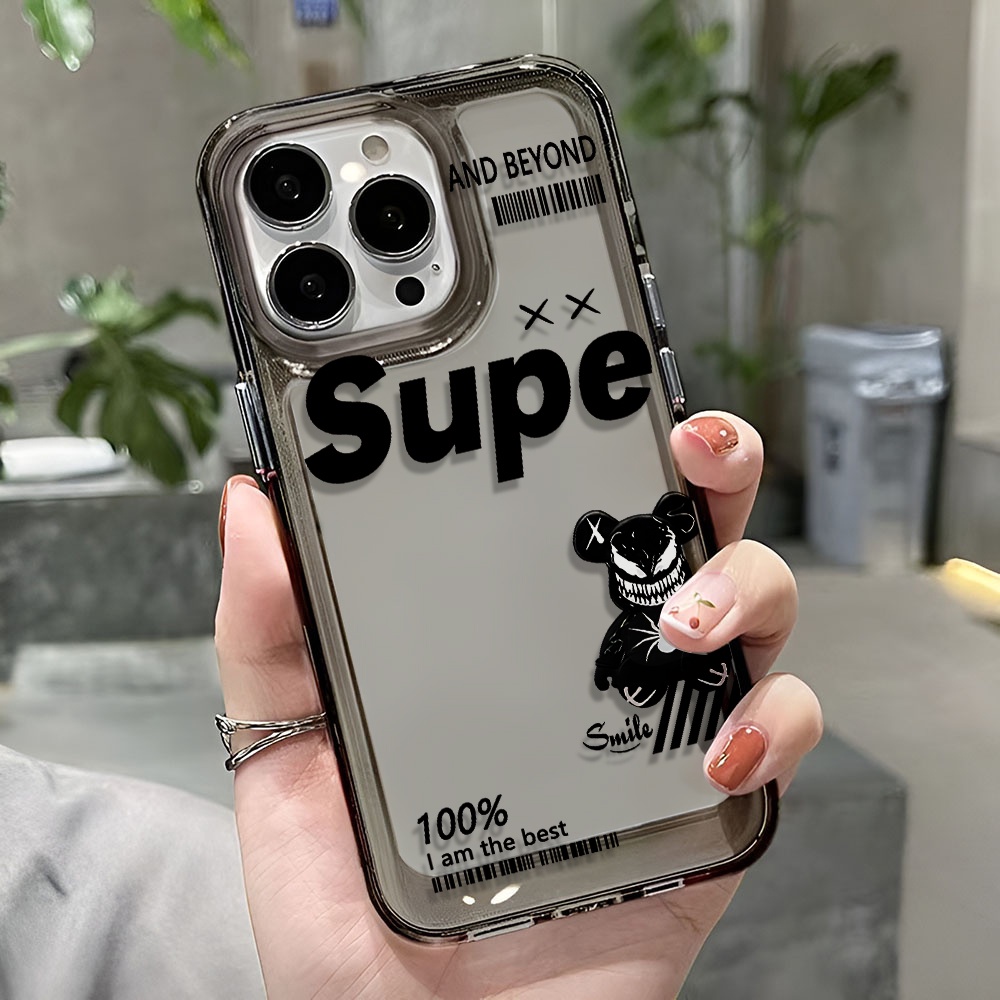 Ốp Điện Thoại Trong Suốt In Hình Gấu Cho iphone 14 pro max 11 13 12 7 8 Plus X XR XSMax