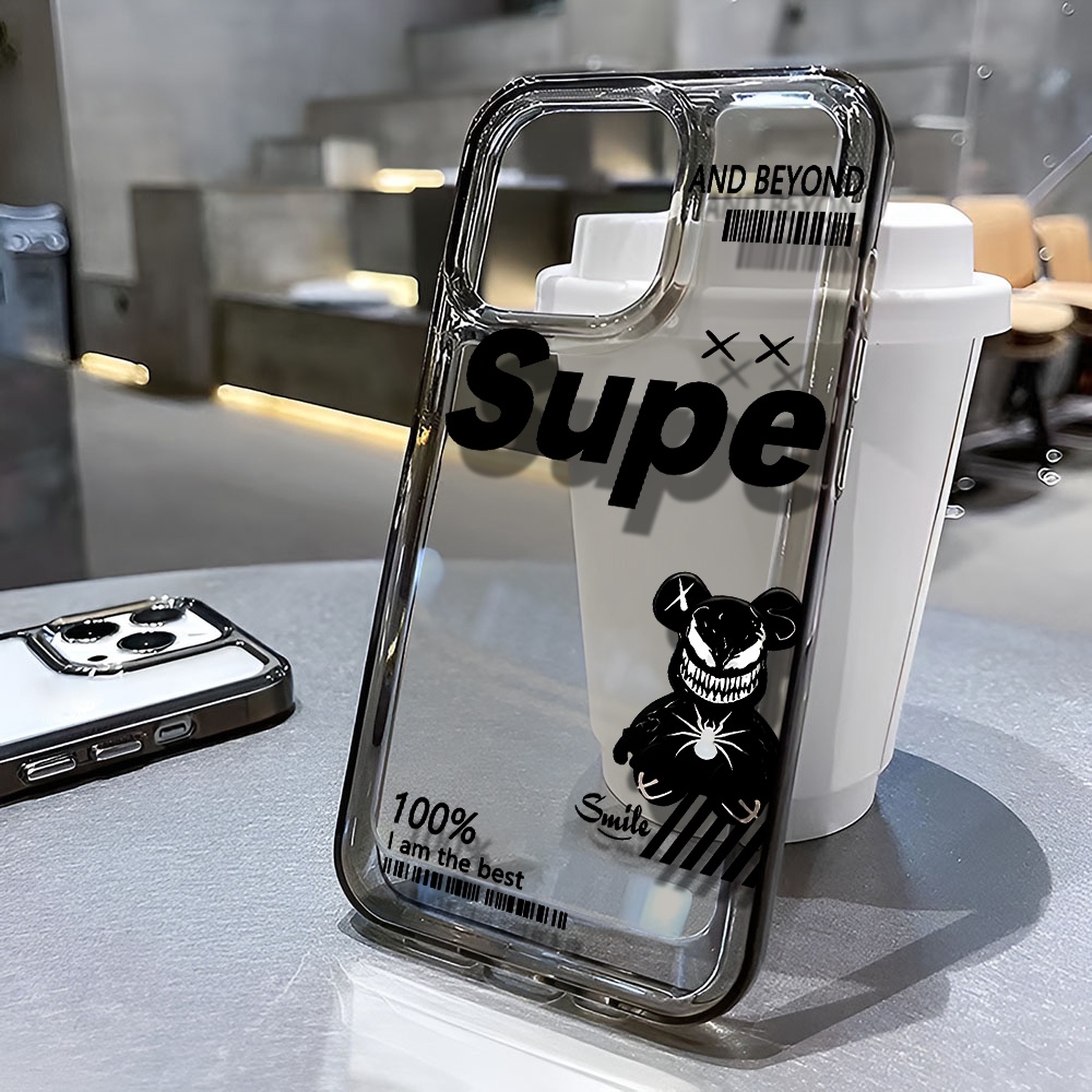 Ốp Điện Thoại Trong Suốt In Hình Gấu Cho iphone 14 pro max 11 13 12 7 8 Plus X XR XSMax