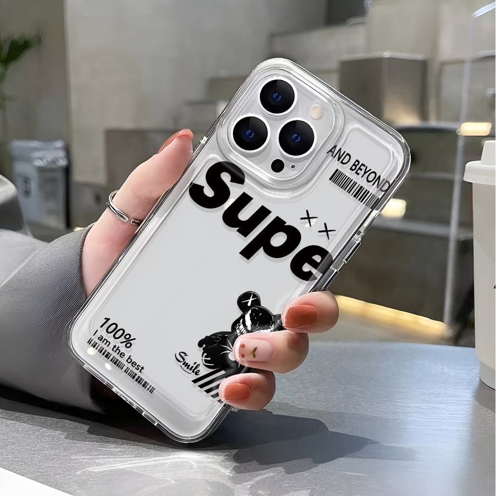 Ốp Điện Thoại Trong Suốt In Hình Gấu Cho iphone 14 pro max 11 13 12 7 8 Plus X XR XSMax