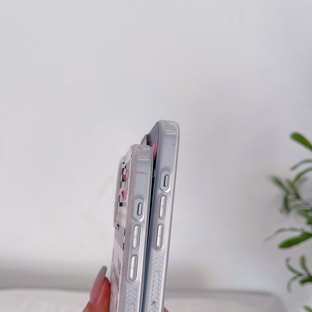 Ốp Điện Thoại IMD Họa Tiết Kẻ Sọc In Chữ Thời Trang Cho IPhone 14promax 14pro 14 13promax 12