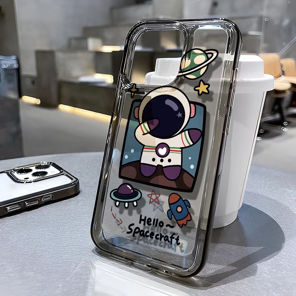 Ốp Điện Thoại Trong Suốt Chống Sốc In Hình Phi Hành Gia Hoạt Hình Cho iphone 14 pro max 11 13 12 7 8 Plus X XR XSMax