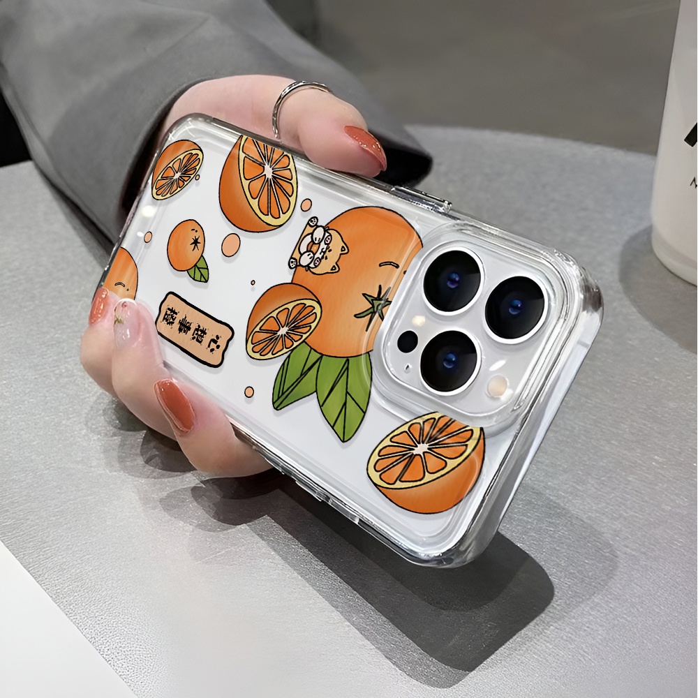 Ốp Điện Thoại Trong Suốt Họa Tiết Trái Cam Chống Sốc Cho iphone 14 pro max 11 13 12 7 8 Plus X XR XSMax