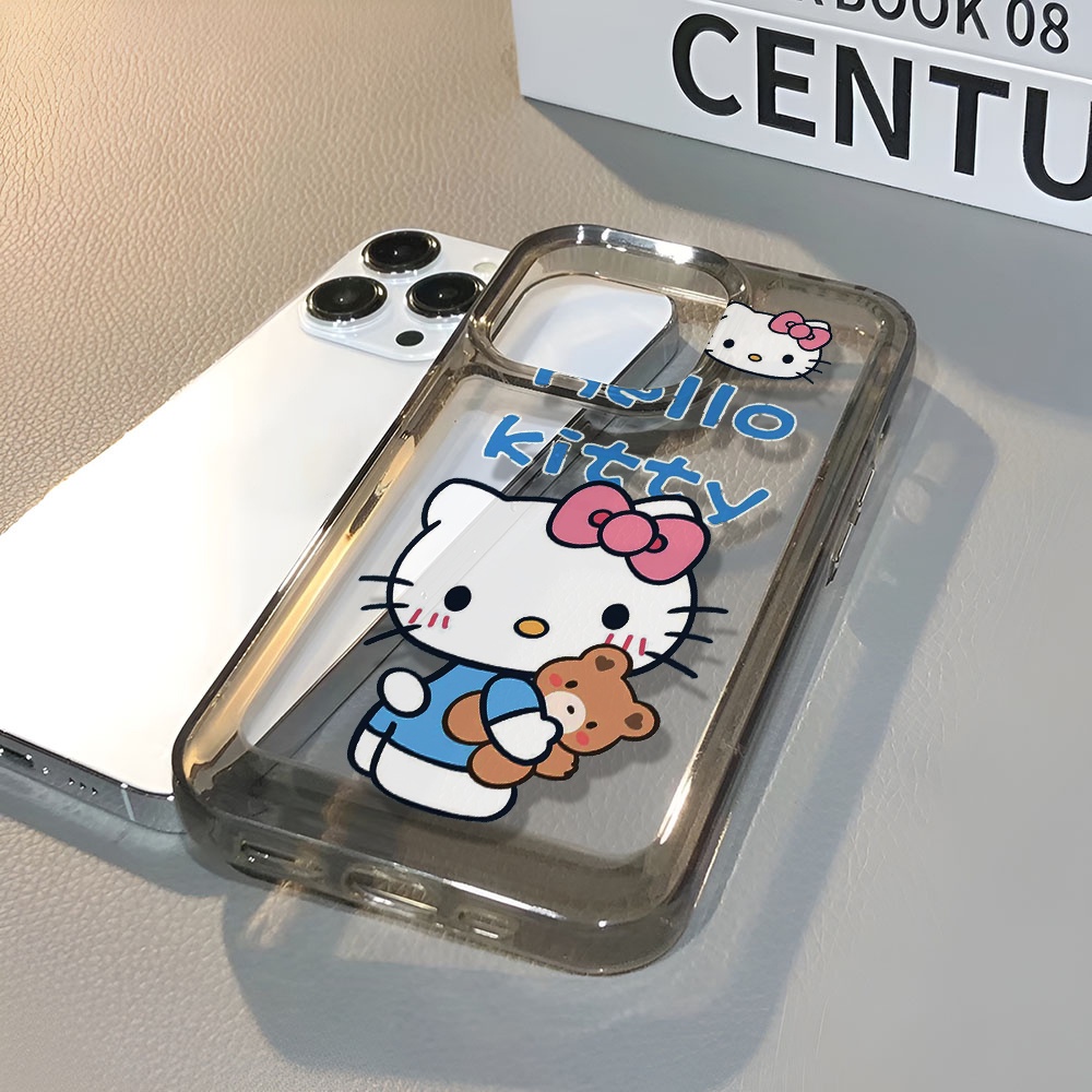 Ốp Điện Thoại Trong Suốt In Hoạt Hình Hello Kitty Gấu Cho iphone 14 pro max 11 13 12 7 8 Plus X XR XSMax