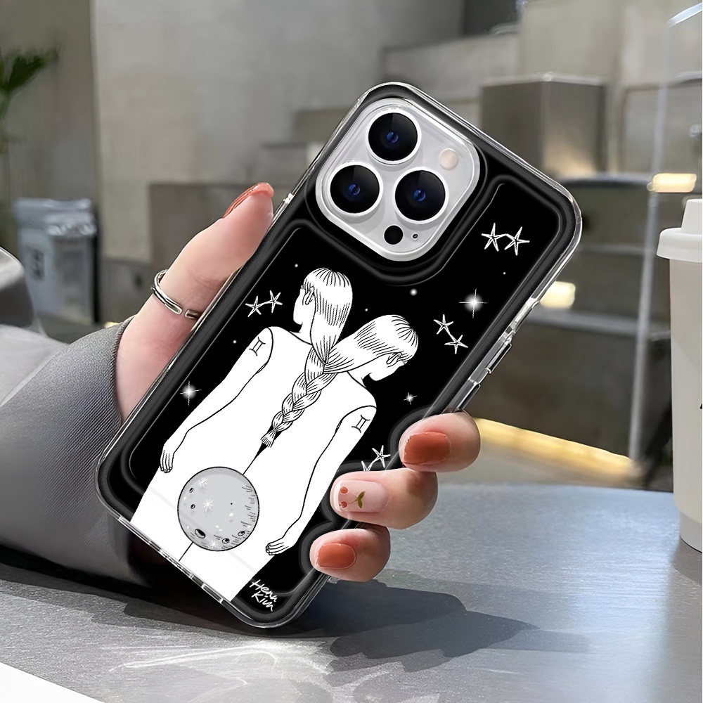 Ốp Điện Thoại Trong Suốt Chống Sốc In Hình Cô Gái Không Gian Cho iphone 14 pro max 11 13 12 7 8 Plus X XR XSMax