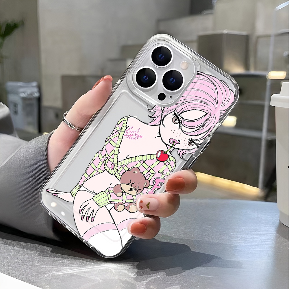 Ốp Điện Thoại Trong Suốt Chống Sốc In Hình Cô Gái Không Gian Cho iphone 14 pro max 11 13 12 7 8 Plus X XR XSMax