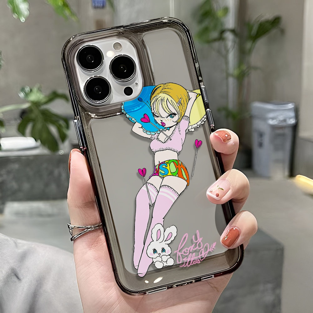 Ốp Điện Thoại Trong Suốt Chống Sốc In Hình Thỏ Cho iphone 14 pro max 11 13 12 7 8 Plus X XR XSMax