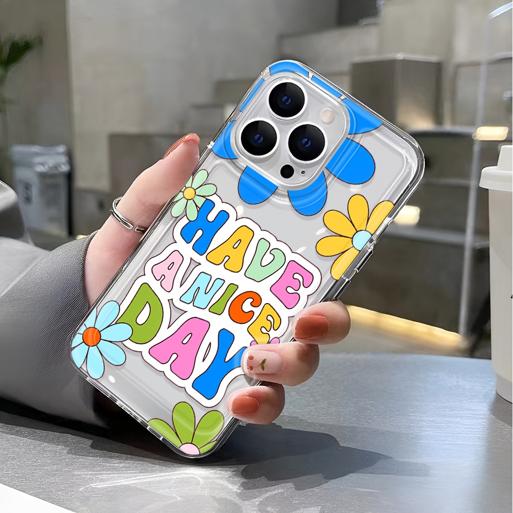 Ốp Điện Thoại Trong Suốt In Chữ Have Nice Day Thời Trang Chống Sốc Cho iphone 14 pro max 11 13 12 7 8 Plus X XR XSMax