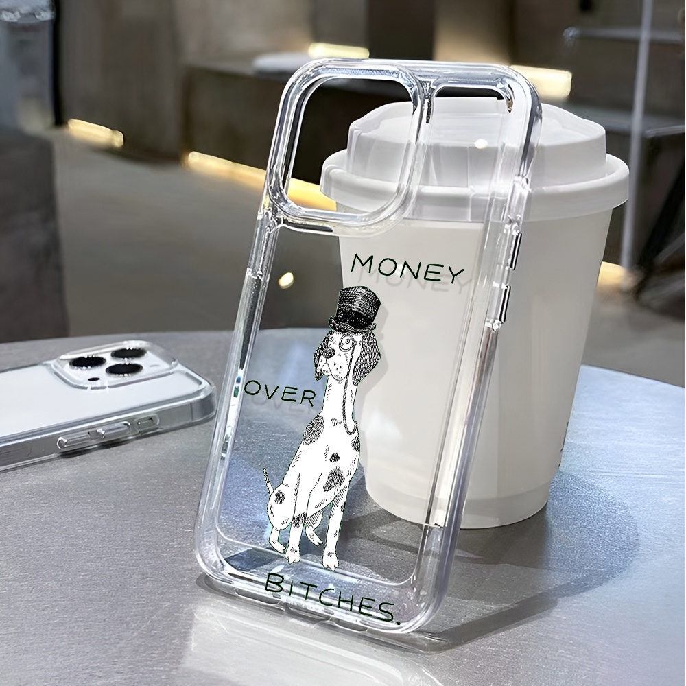 Ốp Điện Thoại Trong Suốt In Hình Chú Chó Không Gian Cho iphone 14 pro max 11 13 12 7 8 Plus X XR XSMax