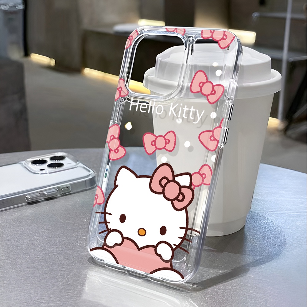 Ốp Điện Thoại Trong Suốt Họa Tiết Hello Kitty Dễ Thương Chống Sốc Cho iphone 14 pro max 11 13 12 7 8 Plus X XR XSMax