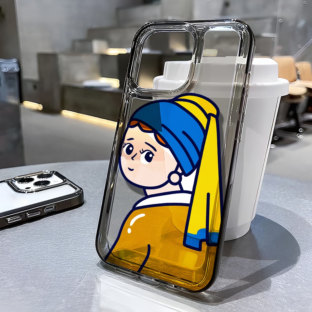 Ốp Điện Thoại Trong Suốt Chống Sốc Hình Cô Gái Đội Mũ Thời Trang Cho iphone 14 pro max 11 13 12 7 8 Plus X XR XSMax