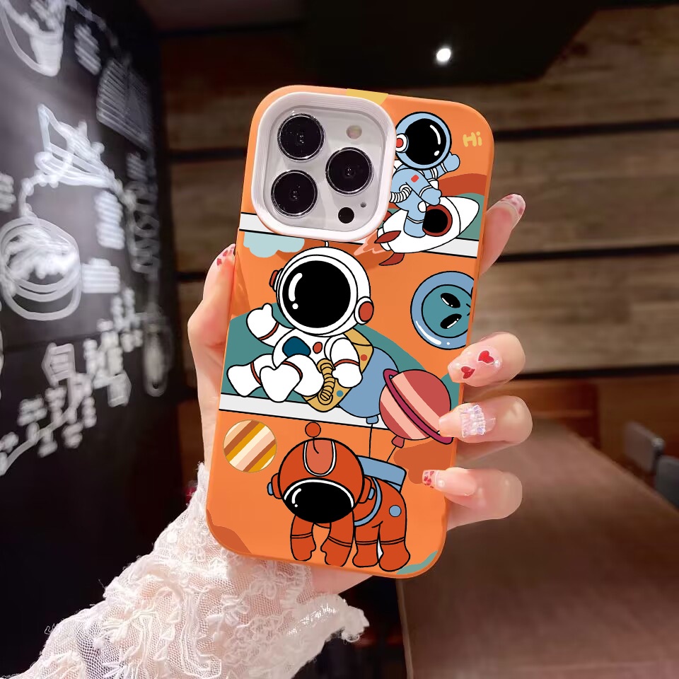 Ốp Điện Thoại silicon Dẻo Hình Tên Lửa / Phi Hành Gia 3 Trong 1 Cho iPhone 14Promax 13 12 11 7Plus X XR