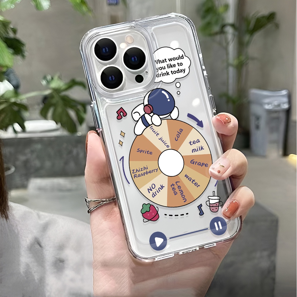 Ốp Điện Thoại Trong Suốt Chống Sốc In Hình Phi Hành Gia Hoạt Hình Cho iphone 14 pro max 11 13 12 7 8 Plus X XR XSMax