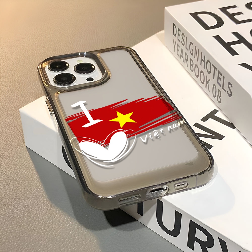 Ốp Điện Thoại Trong Suốt Chống Sốc Họa Tiết Cờ Việt Nam Cho iphone 14 pro max 11 13 12 7 8 Plus X XR XSMax