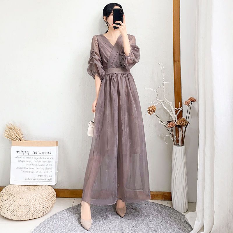 Đầm Dài Qua Gối Dáng Ôm Màu Trơn Phong Cách Thời Trang Xuân Hè Mới 2023