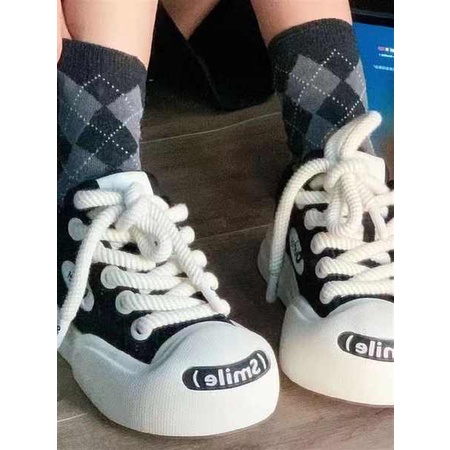 Lisa Giày Thể Thao Đế Dày In Hình Mặt Cười Phong Cách Mùa Hè 2023