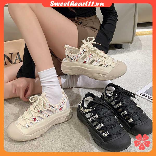 Giày thể thao nữ 2023 phong cách mới mùa hè dép rỗng nhẹ thoáng khí