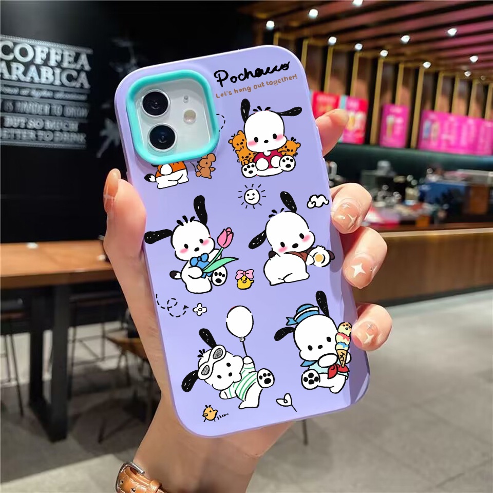 Ốp Điện Thoại silicon Dẻo 3 Trong 1 Hình Pochacco Dễ Thương Cho iPhone 14Promax 13 12 11 7Plus 7 X Xs Max XR