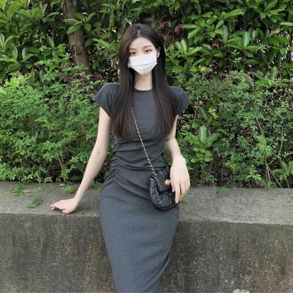 Đầm Thun Dáng Dài Ôm Sát Phong Cách Pháp Cổ Điển Thời Trang Cao Cấp Cho Nữ