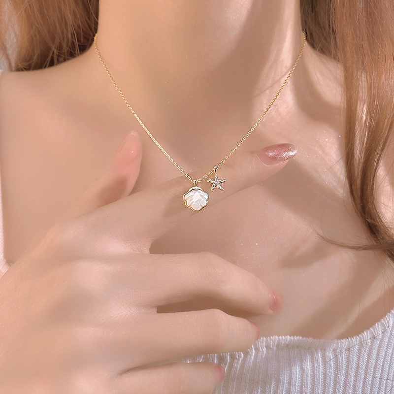 Vòng cổ Mặt Sao Biển Vỏ Sò Thời Trang Hàn Quốc Chất Lượng Cao Làm Quà Tặng Cho Học Sinh Nữ