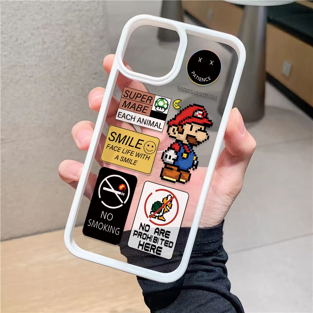 Ốp Điện Thoại Acrylic Cứng Trong Suốt Hình Mario Cho iphone 14promax 11 13 12 7Plus 8 X XS Max