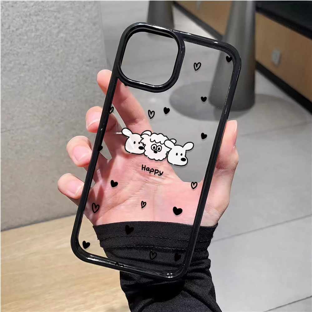 Ốp Điện Thoại Nhựa Acrylic Cứng Trong Suốt Hình Gấu Cún Cho iphone 14promax 11 13 12 7Plus 8 X XS Max