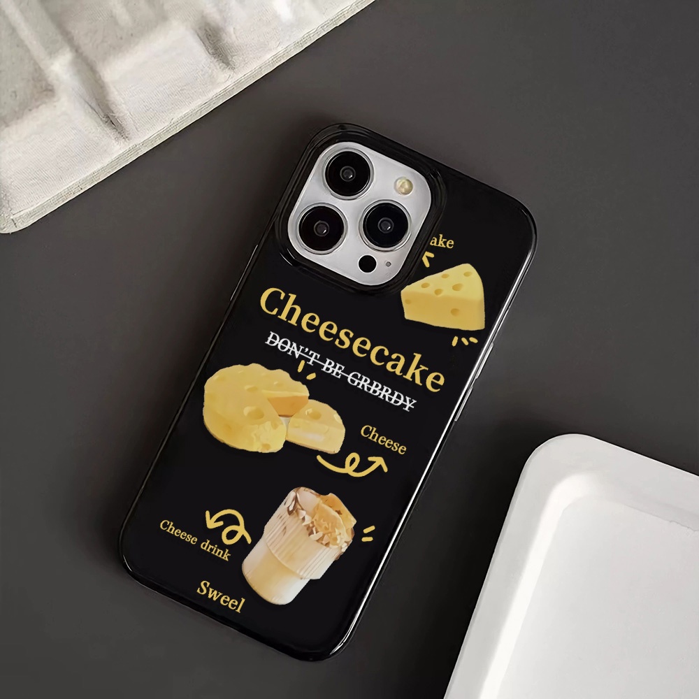 Ốp Điện Thoại Silicone TPU Mềm Bóng In Hình Bánh Phô Mai Cho iphone 14promax 11 13 12 7Plus 8 X XS Max