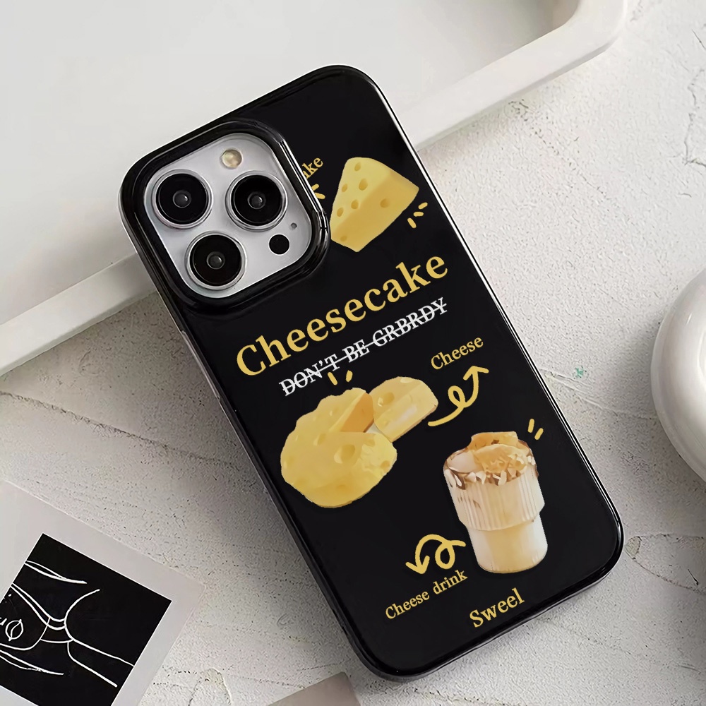 Ốp Điện Thoại Silicone TPU Mềm Bóng In Hình Bánh Phô Mai Cho iphone 14promax 11 13 12 7Plus 8 X XS Max