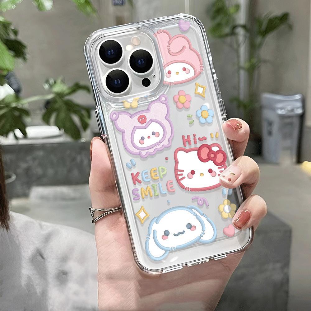 Ốp Điện Thoại Trong Suốt Hình hello kitty melody Cho iphone 14promax 13 12 11 7Plus 7 8 Plus X XR XSMax