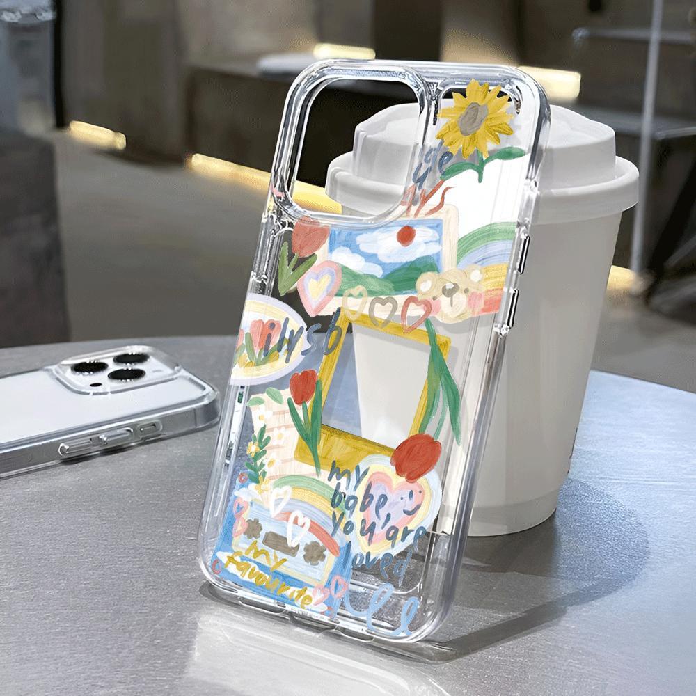 Ốp Điện Thoại Trong Suốt Hình Hoa Cho iphone 14promax 13 12 11 7Plus 7 8 Plus X XR XSMax