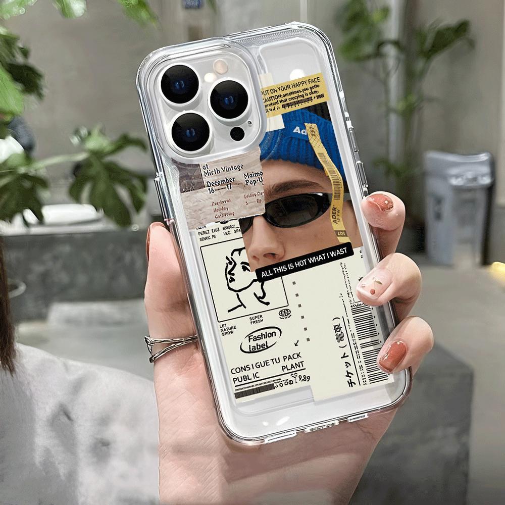 Ốp Điện Thoại Trong Suốt Chống Sốc Họa Tiết Thời Trang Cho iphone 14 pro max 11 13 12 7Plus 7 8 Plus X XR XSMax