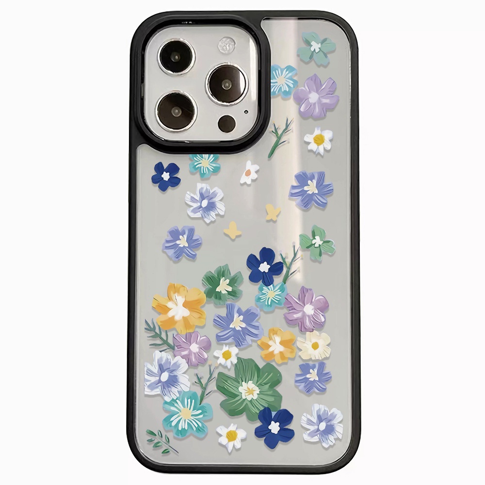 Ốp Điện Thoại Nhựa Acrylic Cứng Trong Suốt Hình Hoa Nhiều Màu Cho iphone 14 pro Max 11 13 12 7Plus 8 X XS Max