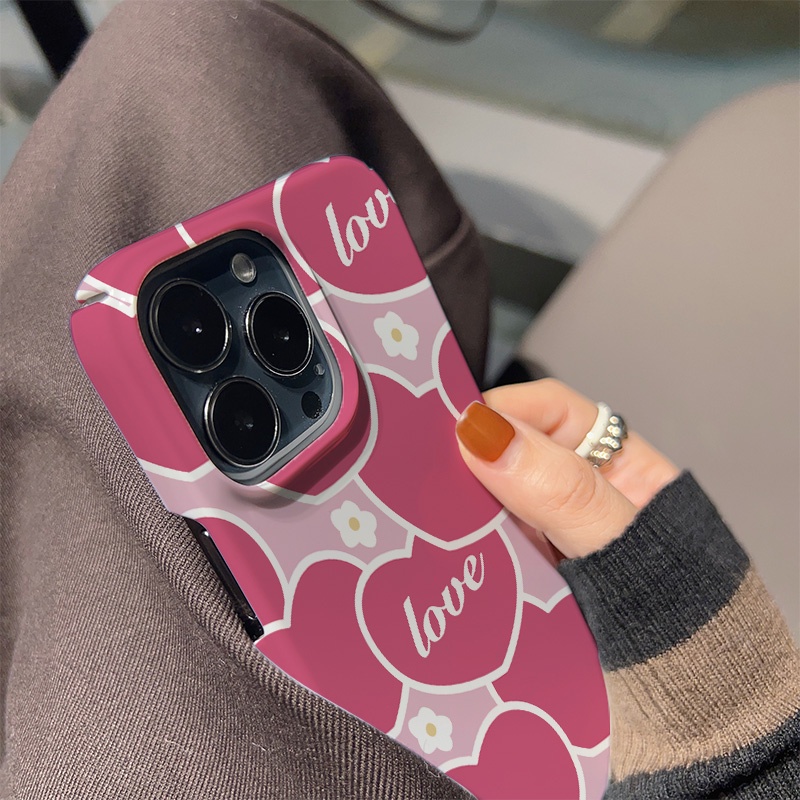 Ốp Điện Thoại Cứng Họa Tiết Trái Tim Dễ Thương Cho iphone 14 pro Max 11 13 12 7Plus 8 X XS Max